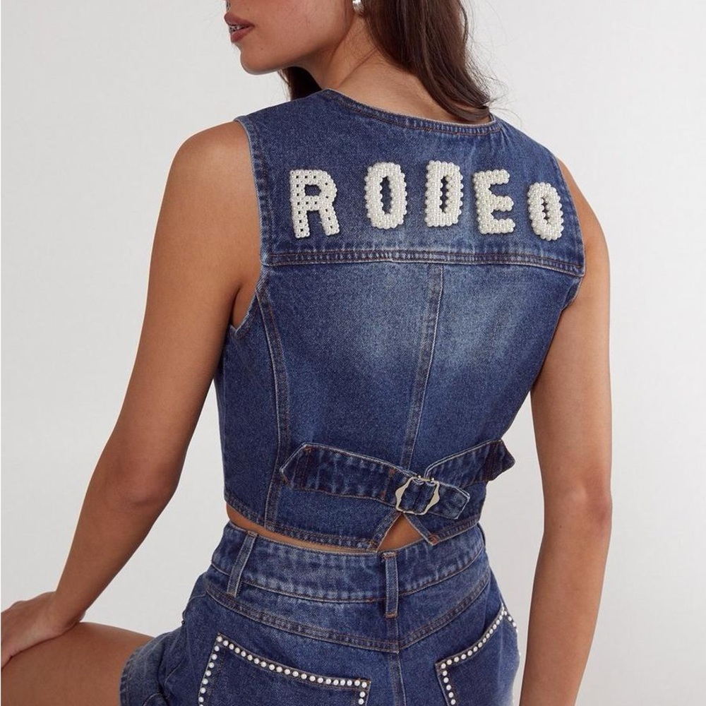 Nasty Gal Blue Denim Vest